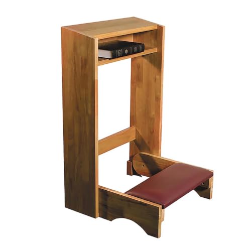 CB Church Supply Solid Maple Folding Padded Kneeler, Standard, Pecan Stain