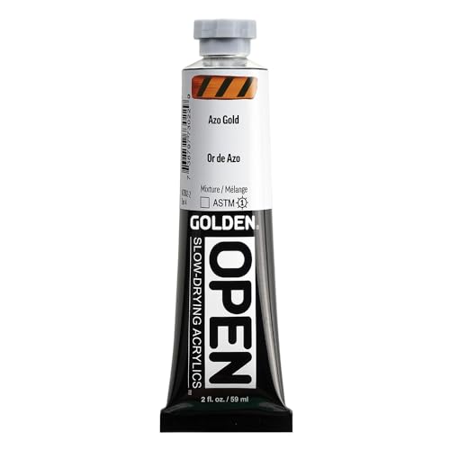 GOLDEN OPEN Slow-Drying Acrylics, Azo Gold, 2 fl. oz. / 59 ml Tube