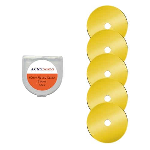 60mm Rotary Cutter Blades 5-Pack Titanium Replacement Blades Fits Fiskars, OLFA,Martelli,Dremel,Truecut,DAFA for Quilting Scrapbooking Sewing Arts & Crafts Sharp and Durable Cutter Blade for Fabric - color: Titanium Plating (60mm 5pcs)