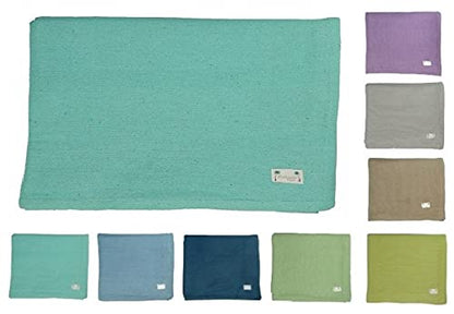 Kakaos Deluxe Cotton Yoga Blanket Without Tassels (Turquoise) - color: Turquoise