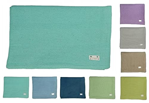 Kakaos Deluxe Cotton Yoga Blanket Without Tassels (Turquoise) - color: Turquoise