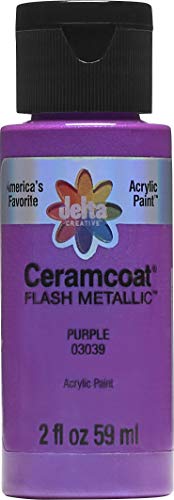 Delta Creative Ceramcoat Acrylic Paint, 2 oz, Flash Metallic Purple - color: Flash Metallic Purple