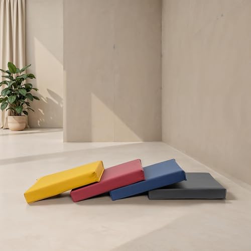 FDP SoftScape 12 inch Square Toddler Floor Cushions with Handles Flexible Seating for Daycare, Preschool, Playroom 1.5 inch Deluxe Foam (4-Piece) - Volcano - color: Volcano