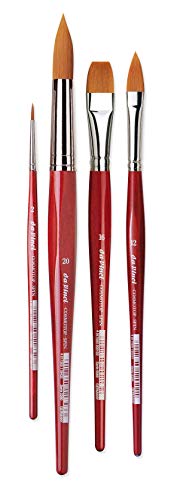 da Vinci Watercolor Series 4018 CosmoTop Spin Paint Brush Set, Synthetic with Bamboo Brush Mat, Multiple Sizes, 4 Brushes (Series 5580, 5584, 5880) - style: Spin + Bamboo Large Set