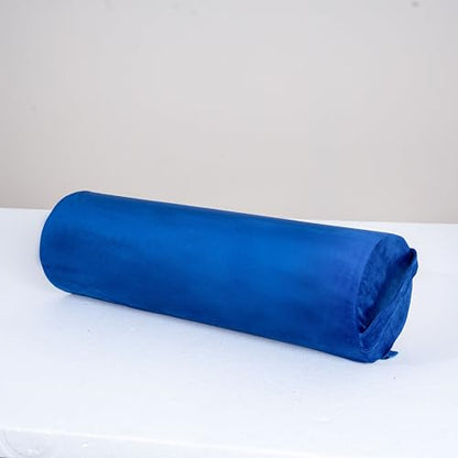 2-Pack Yoga Bolster Pillow Set: Rectangular & Cylinder Pillows for Meditation and Support, Yoga Pillows with Washable Velvet Cover, Triple-Layer Sponge with Carry Handle, Blue - color: Blue