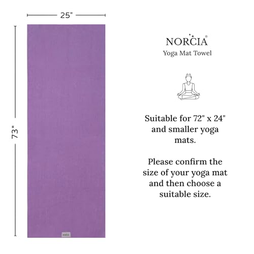 Yoga Towel, Non Slip Hot Yoga Mat Towel with Corner Pockets, Mat-Sized 24" x 72", 100% Microfiber Sweat Absorbent, Perfect for Hot Yoga, Bikram, Pilates and Yoga Mats (Purple) - color: Purple