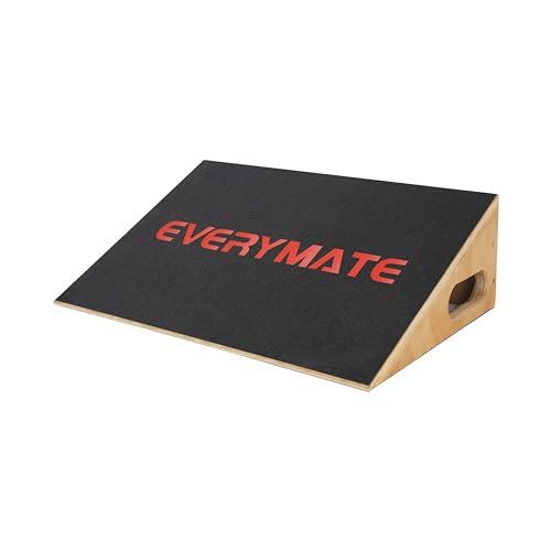 EVERYMATE Slant Board Calf Stretcher, Non-Slip Heel Elevated Squat Wedge Block for Weightlifting and Calf Stretching, Knees Over Toes Equipment 1000LB - color: Slant Board-1