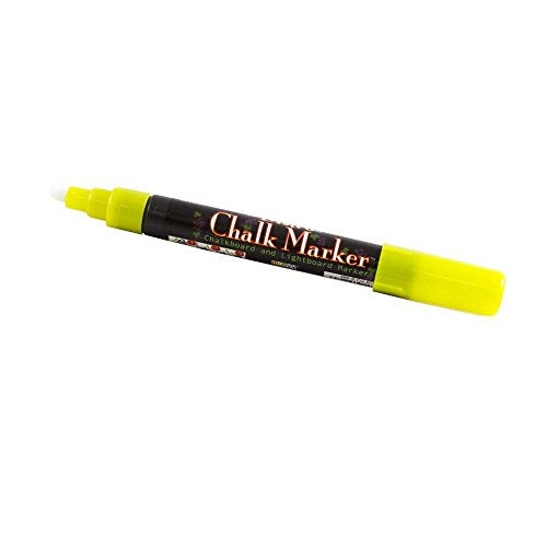 JAM PAPER Dustless Erasable Chalk Markers - Broad Point Liquid Chalk Marker - Neon Yellow - 2/Pack - color: Neon Yellow