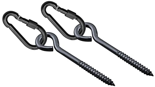 Heavy Duty Hammock Kits & Ceiling Hook Diamond Pad Eye Plates, 304 Stainless Steel & Black Zinc Galvanized Steel Corrosion Resistant, 2, 4 & 8 Packs - color: Eye-Bolt-Hammock-Kit-BLACK