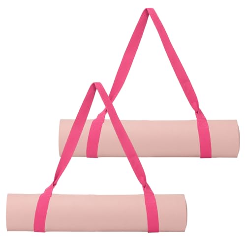 Yoga Mat Straps for Carrying, Adjustable Exercise Mat Sling Holder Multi Purpose Mats Carrier - color: Rose Red