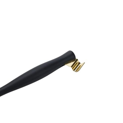 2pcs Dip Pen Handle, Black Calligraphy Oblique Nib Pen Holder | Removable Multi-fit Brass Flange for English Calligraphy, Drawing, Comic - color: Leather Black