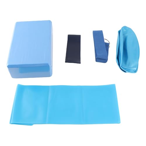 5Pcs Yoga Fitness Set, Yoga Blocks with Stretch Belt, Latex Towel and Resistance Loop, Complete Workout Kit for Home Gym, Includes Yoga Ball for Pilates, Stretching and Strength Tr