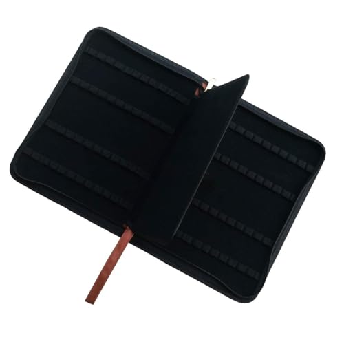 Lanxivi Fountain Pen Case Black Gray Coffee Style PU Leather 48 12 - color: Coffee-48 slot