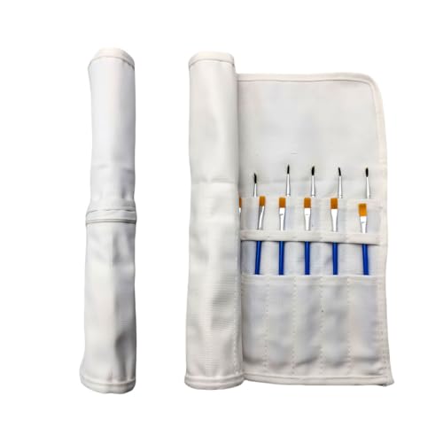Funny live Paint Brush Holder Art Supplies, Artist Brush Holder & Storage Organizer Roll-Up Case Bag, Protect Acrylic Oil Watercolor Paintbrushes (White 22 Slot Pockets) - color: White 22 Slot Pockets