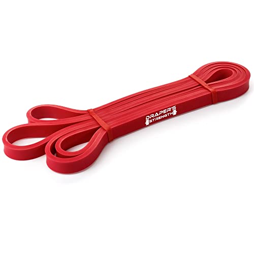 Draper's Strength Heavy Duty Resistance Stretch Loop Bands for Powerlifting Workout Exercise and Assisted Pull Ups - color: #02 Red