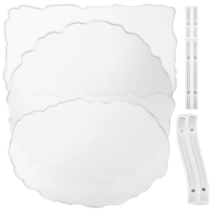 5 Pcs 13 Inches Large Resin Tray Molds with Gold Handles Silicone Irregular Casting Epoxy Molds DIY Faux Agate Geode Serving Tray for Home Wedding Decor (DIY Handle) - size: Large DIY Handle