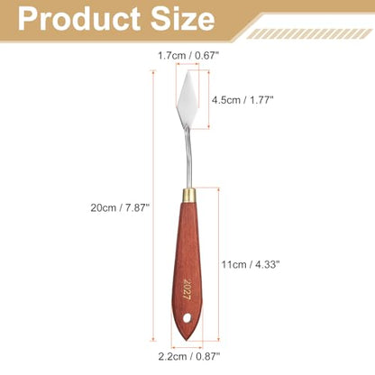HARFINGTON Palette Knife Painting Tool 1.77" x 0.67" Stainless Steel Teardrop Blade 7.87" Length Spatula Painting Pallet Knives with Hole Beech Wood Handle for Oil Acrylic Canvas, Red/Silver - size: 7.87" x 0.67" x 1.77"