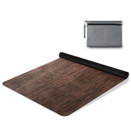 YETTASBIN Brown Solid Wood Yoga Mat for Women Men, Non Slip Exercise Mat Portable Travel Workout Mat with Storage Bag for Home Yoga, Pilates, Fitness 71x 26 Inch - color: A-Brown Solid Wood