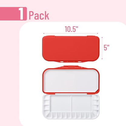 Mr. Pen- Airtight Watercolor Palette with Lid, 18 Wells & 2 Mixing Areas (Pack of 2) - color: Red, size: 2 Pack