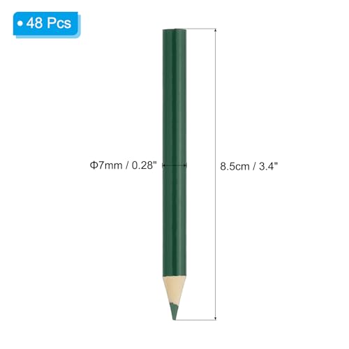 PATIKIL Medium Green Colored Pencils Set,48 Pcs Oil Color Pencils Wooden 3.5inch Coloring Drawing Half Pencils for Artists Art Painting - color: Medium Green