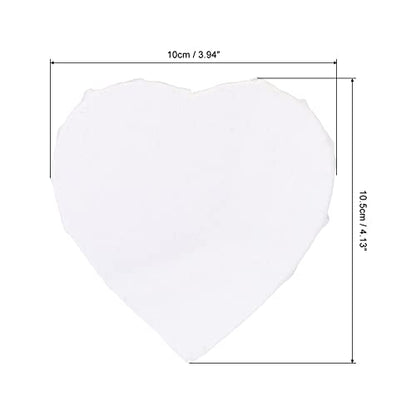 PATIKIL Paint Canvases Panel for Painting, 2 Pack 4x4 Inch Heart Shape Wood Frame Stretched Blank Art Board Panels for Acrylic, Oil, Tempera Painting, White - size: 4x4 Inch