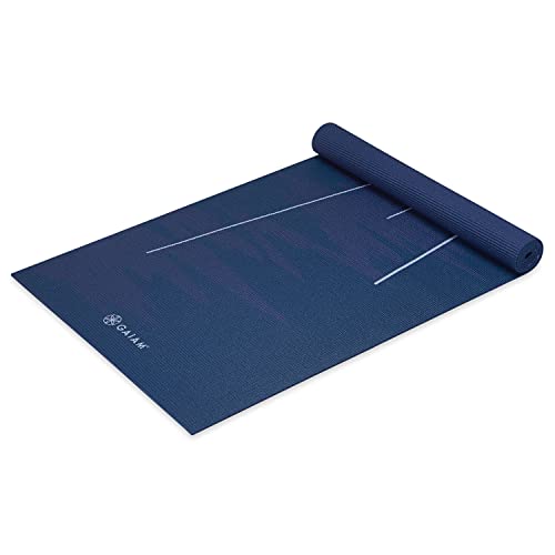 Gaiam Yoga Mat Classic Print, 4mm Non-Slip Mat | Lightweight 4mm print yoga mat with non-slip grip. Ideal for yoga, Pilates & floor workouts at home or studio. - color: Moonlit Tide