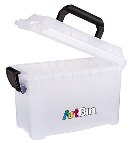 ArtBin 6815AG Mini Sidekick Carrying Case, Portable Art & Craft Organizer with Handle, [1] Plastic Storage Case, Clear - size: Mini