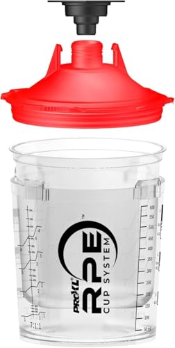 RPE Paint Cup System 27 fl oz – 50 Inner Cups and Lids with 125 Micron Filters, 2 Outer Mixing Cups, 20 Lids – Disposable Spray Gun Cup for Automotive and Industrial Painting (190 Microns Filter) - style: 190 Microns Filter