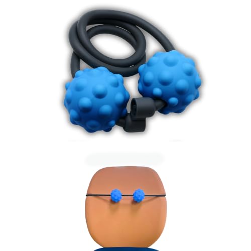 Adjustable Back Massage Peaunt Balls with Stretchable TPE Elastic Tube for Chair, 32"–64", Peanut Massage Roller for Deep Tissue Relief, Trigger Point Massager for Neck, Back & Shoulders