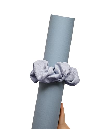 Yoga Mat Scrunchie Yoga Mat Strap Carrier Pilates Mat Holder | Holds Your Yoga Mat in Style, Adjustable & Stretchy Yoga Mat Band, Fits Most Standard Yoga Mats (mat not included),Yoga Gifts - color: Light Blue