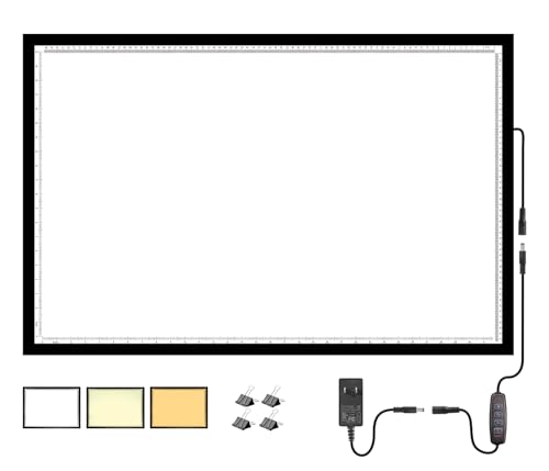 WELZK A1 Light Pad for Diamond Painting, 7000 Lux Light Board for Tracing | 7000 Lux Ultra Bright, 34.5"x22.8" Extra Large, 3 Color Modes (Cool/Warm/Natural), 10 Levels & Stepless Dimming, for Drawing - style: A1 3-Colors