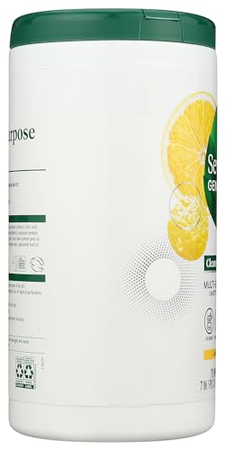 Seventh Generation Multi-Surface Cleaning Wipes, Lemon Zest Scent, Cuts Grease & Grime, 70 Wipes - size: 70 Count (Pack of 1)