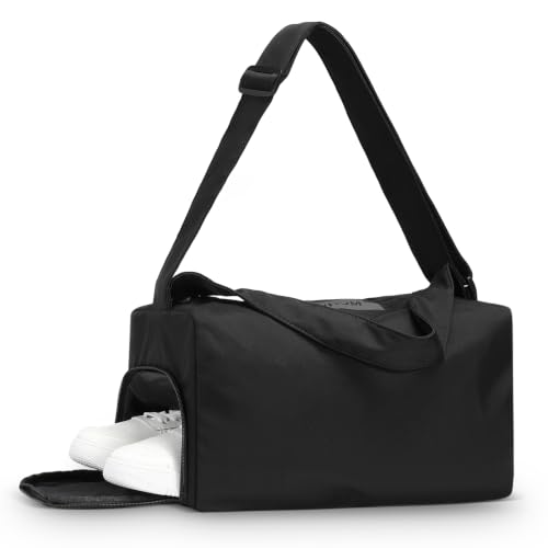 Womens Mini Gym Bag with Shoe Compartment 20L, Black - color: Black