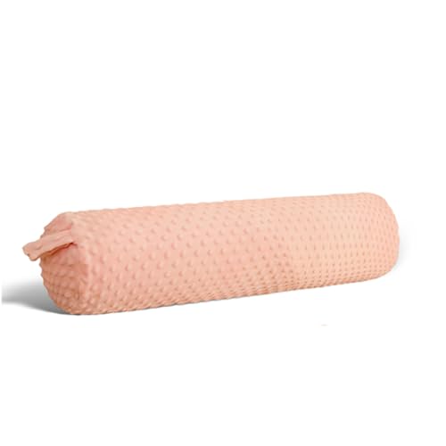 Cervical Neck Roll Pillow for Girl Bed Decoration Blush Pink 24in - color: Blush Pink