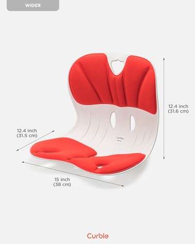 curble Wider 2 Pack – Ergonomic Desk Chair Seat Cushion, Everyday Passive Posture Trainer for Work from Home, Office & Car, Breathable Lumbar Support (Red) - color: 2 Pack Red