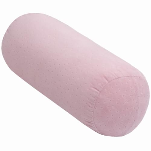 1 MIDDLE ONE Bolster Pillow with Removable Velvet Cover, Round Cylinder Neck Roll Pillow for Head, Back, Leg Support, Decorative Bed and Couch Pillow 16 x 6 Inches (Pink) - color: Pink, size: 16 inch