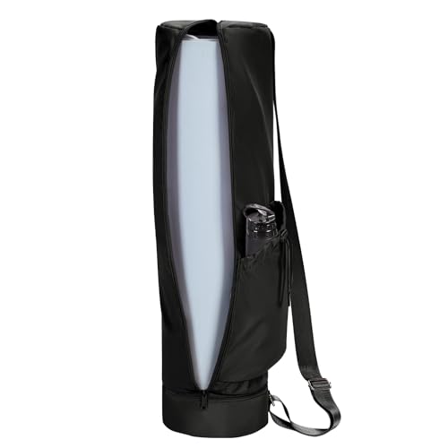 sportsnew Black Yoga Mat Bag (Full Zip, Water Bottle & Wet Pockets). For Women & Men + Gray Pickleball Backpack (Waterproof, Shoe Compartment, Fence Hook)