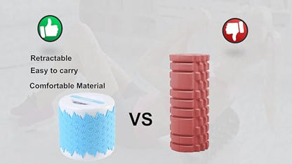 Collapsible Foam Roller for Exercise and Recovery (13 Inches), Easily Portable at 5.5 inches (Blue) - color: Blue