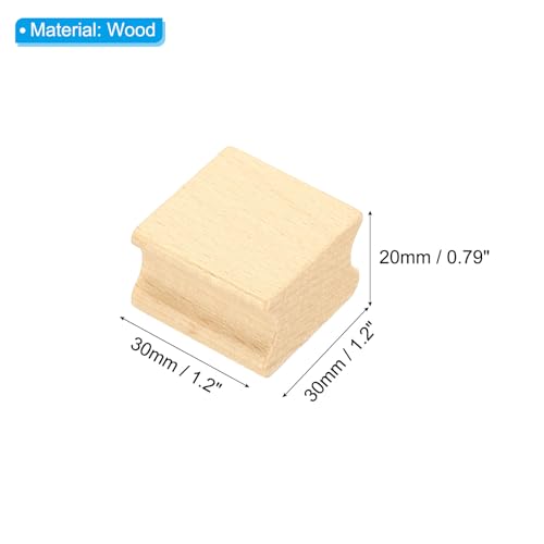 PATIKIL 30x30mm Blank Wood Rubber Stamp Mounts, 5Pcs Wooden Rubber Stamp Handle Hard Wooden Blocks for Making DIY Crafting, Brown - size: 30x30mm