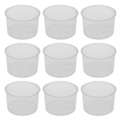 MEETOOT 50pcs Disposable Measuring Cup 10ml Laboratory Test Cups with Scales, Clear Liquid Measuring Cups