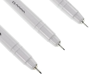 Pigment Liners, Set of 3, Black Ink, Fine Lines, Smooth Performance, .1mm, .3mm, .5mm Line Width, For Sketching, Drawing, Journaling - color: Black, style: Pigment