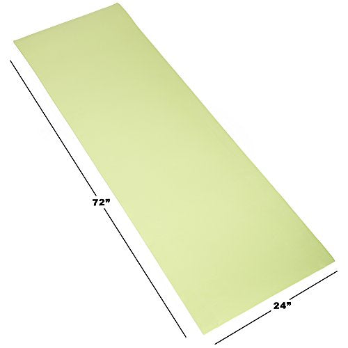 Thick Yoga Mat - Double Sided 1/2-Inch Workout Mat - 72x24-Inch Exercise Mat for Home Gym Fitness or Pilates with Carrying Strap by Wakeman - color: GREEN