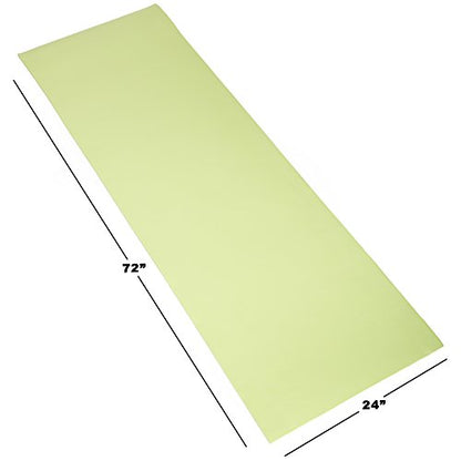 Thick Yoga Mat - Double Sided 1/2-Inch Workout Mat - 72x24-Inch Exercise Mat for Home Gym Fitness or Pilates with Carrying Strap by Wakeman - color: GREEN