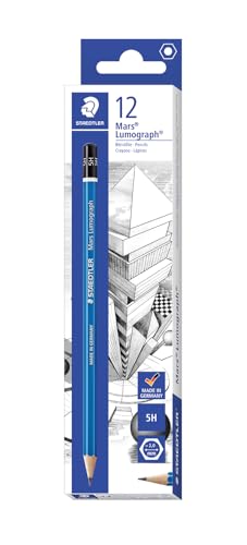 STAEDTLER Mars Lumograph 5H Graphite Art Drawing Pencil, 6 Pencils - style: 5H