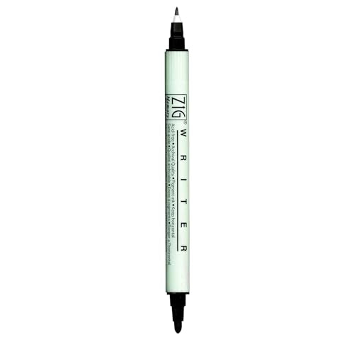 ZIG Memory System Writer Marker 010 Pure Black | Dual-Tip (0.5mm & 1.2mm) for Scrapbooking, Journaling, and Cardmaking | Acid-Free and Fade-Proof Ink