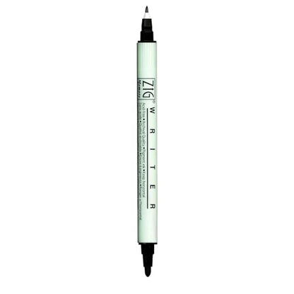 ZIG Memory System Writer Marker 010 Pure Black | Dual-Tip (0.5mm & 1.2mm) for Scrapbooking, Journaling, and Cardmaking | Acid-Free and Fade-Proof Ink