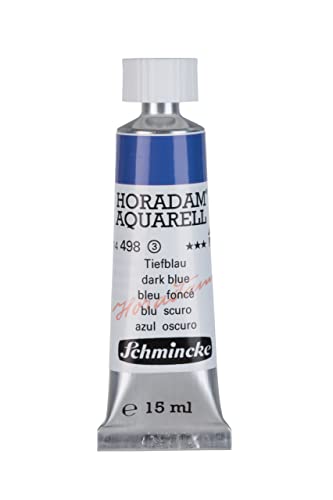 Schmincke - HORADAM® AQUARELL - finest artists' watercolours, deep blue - 15 ml - color: 498 dark blue, size: 0.5 Fl Oz (Pack of 1)