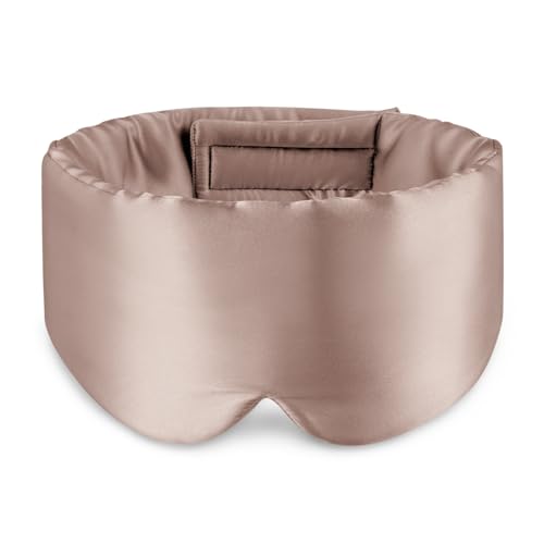 Zenssia 100% Mulberry Silk Sleep Mask Eye Mask for Men and Women, Taupe - color: Taupe