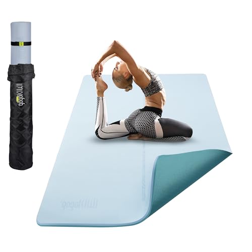 Gogokiwi Large Yoga Mat (6'x4') – 1/4" & 1/2" Thick Exercise Mats for Home Workout, Extra Wide Workout Mats for Home Gym, Yoga, Pilates, Stretching, Floor & More - color: Baby Blue, size: Extra Cushion (1/2 Inch Thick)