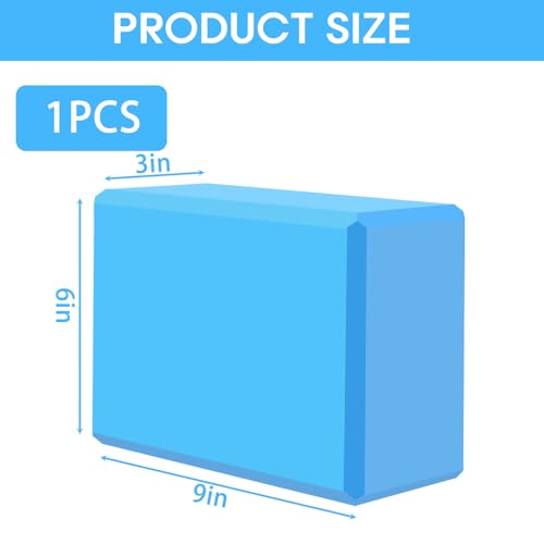 Yoga Block - Supportive Latex-Free Eva Foam - Soft Non-Slip Surface with Beveled Edges for Yoga, Pilates, Meditation - Yoga Accessories for Stability, Balance, Deepen Stretches - color: Light blue